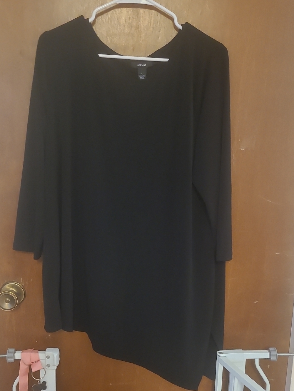Alfani Black Long Sleeve Top - Stretch Knit